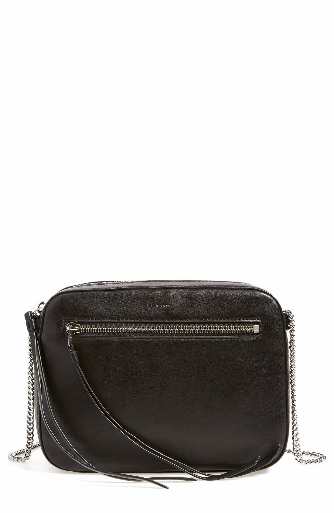 AllSaints 'Fleur de Lis' Crossbody Bag, Main, color, 