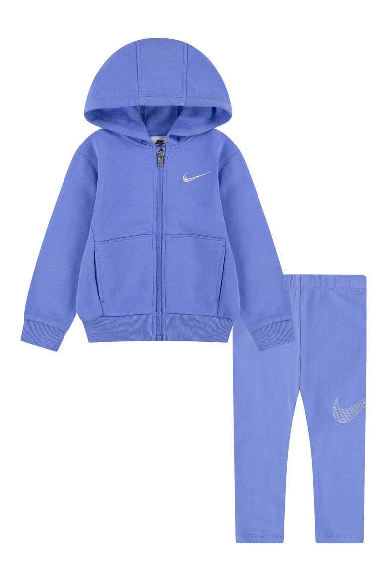 Kids' Shine Full Zip Hoodie & Leggings Set, Main, color, ROYAL PULSE