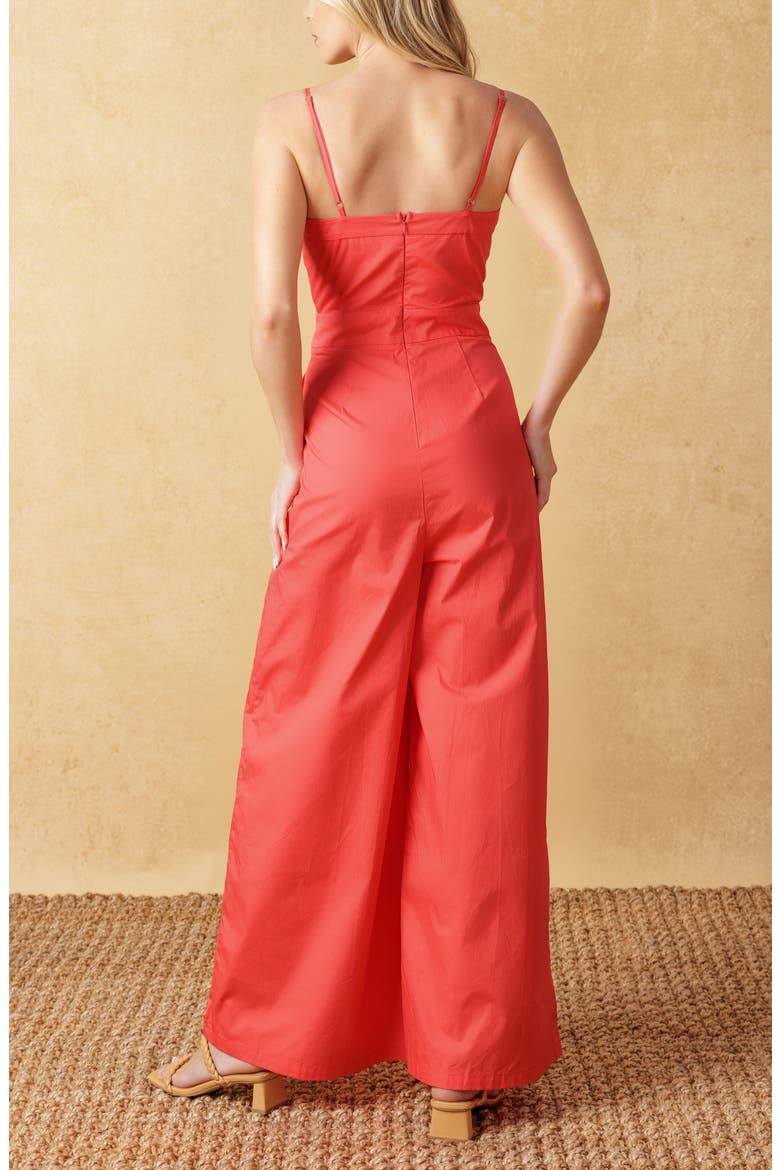 Solid Wide Leg Jumpsuit, Alternate, color, CORAL
