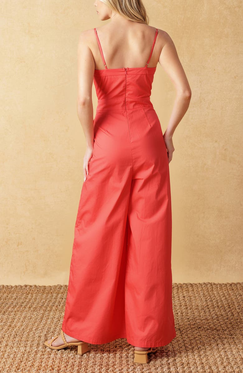 FLYING TOMATO Solid Wide Leg Jumpsuit, Alternate, color, Coral