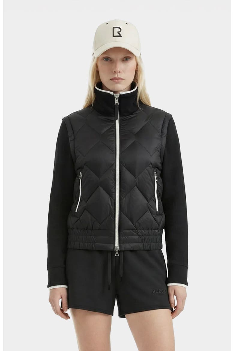 Prisa Quilted Light Down Jacket With Removable Sleeves, Main, color, Black