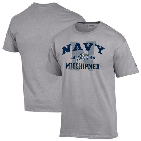 Men's Champion Heather Gray Navy Midshipmen Varsity T-Shirt