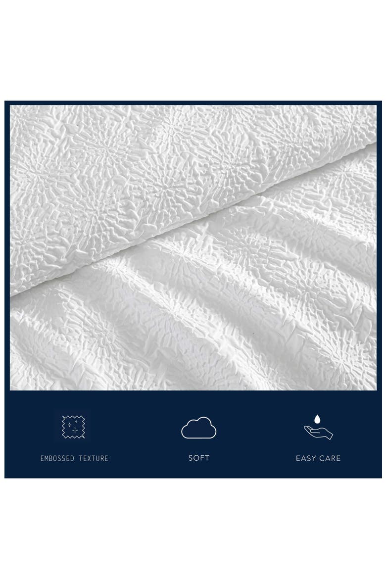 Sunflower Embossed Microfiber Comforter, Sheets & Throw Set, Alternate, color, WHITE