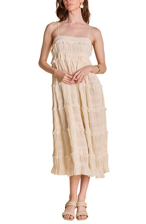 Smocked Ruffle Sleeveless Maxi Dress