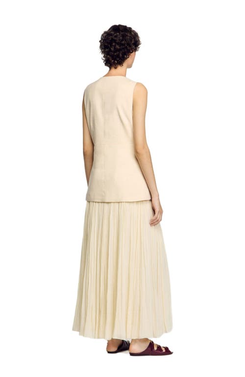 Sandro Sleeveless Jacket In Ecru