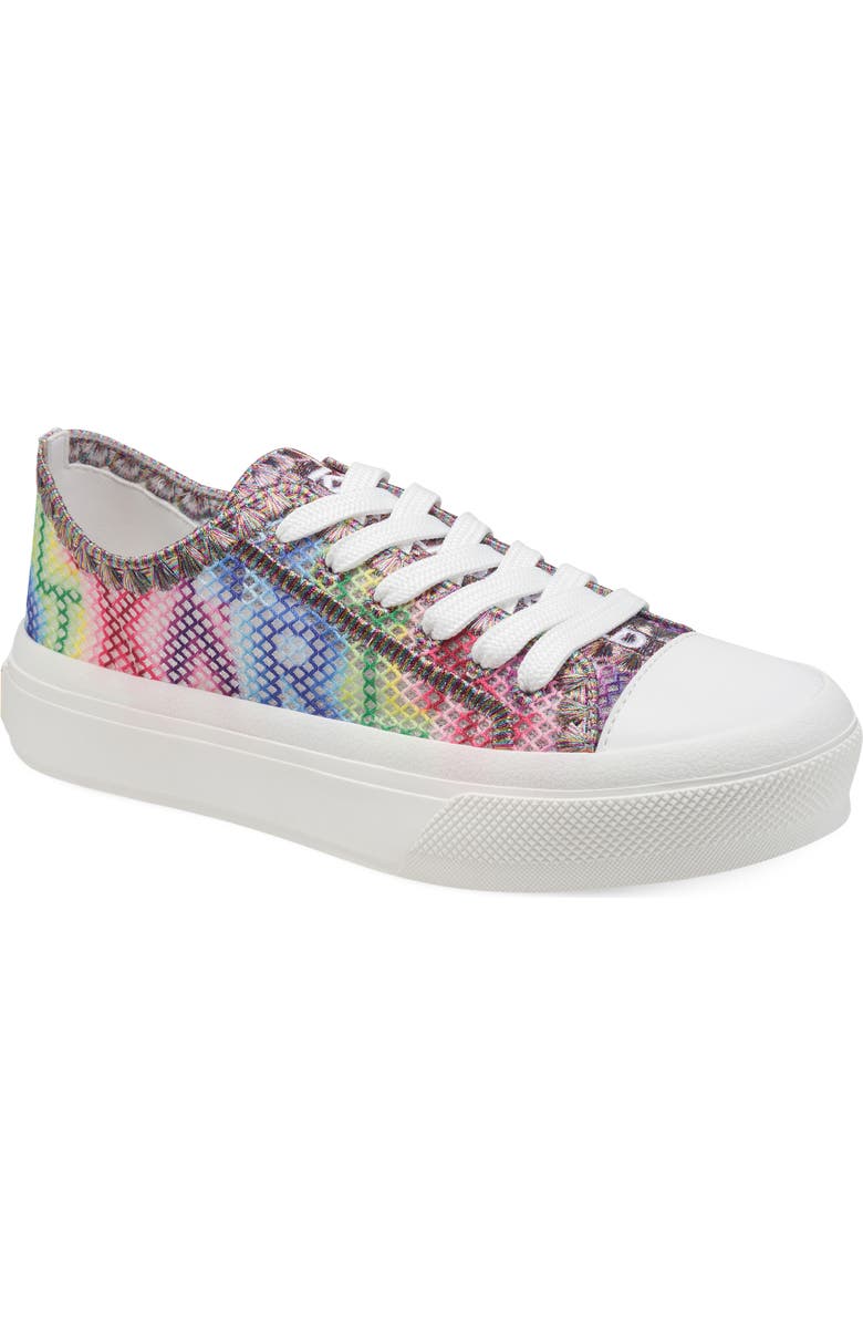 KARL LAGERFELD PARIS Giddeon Platform Sneaker, Main, color, White Multi