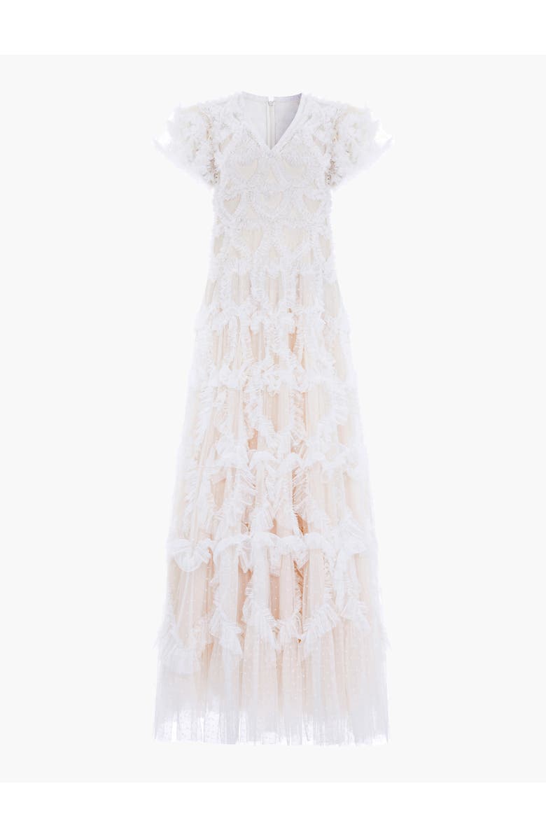 Needle & Thread Amorette V-neck Gown, Alternate, color, Cream