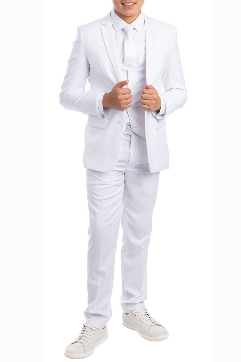 Solid 5-Piece Suit, Main, color, WHITE