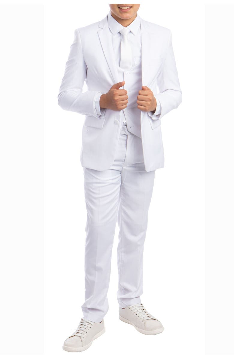 Perry Ellis Solid 5-Piece Suit, Main, color, White