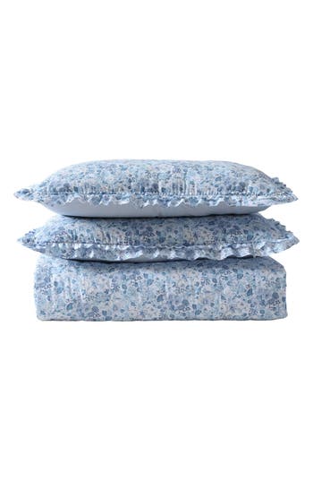 Laura Ashley Quartet Quilt & Sham 3-piece Set In Cashmere Blue
