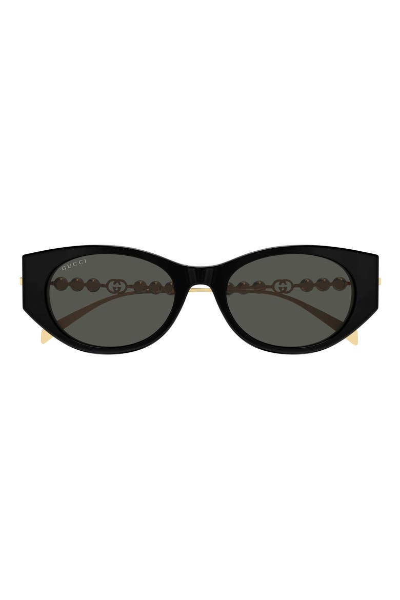 54mm Cat Eye Sunglasses, Main, color, BLACK