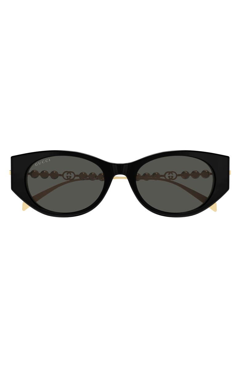 Gucci 54mm Cat Eye Sunglasses, Main, color, Black