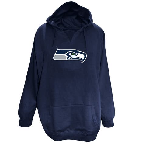 Women's Fanatics College Navy Seattle Seahawks Plus Size V-Neck Pullover Hoodie