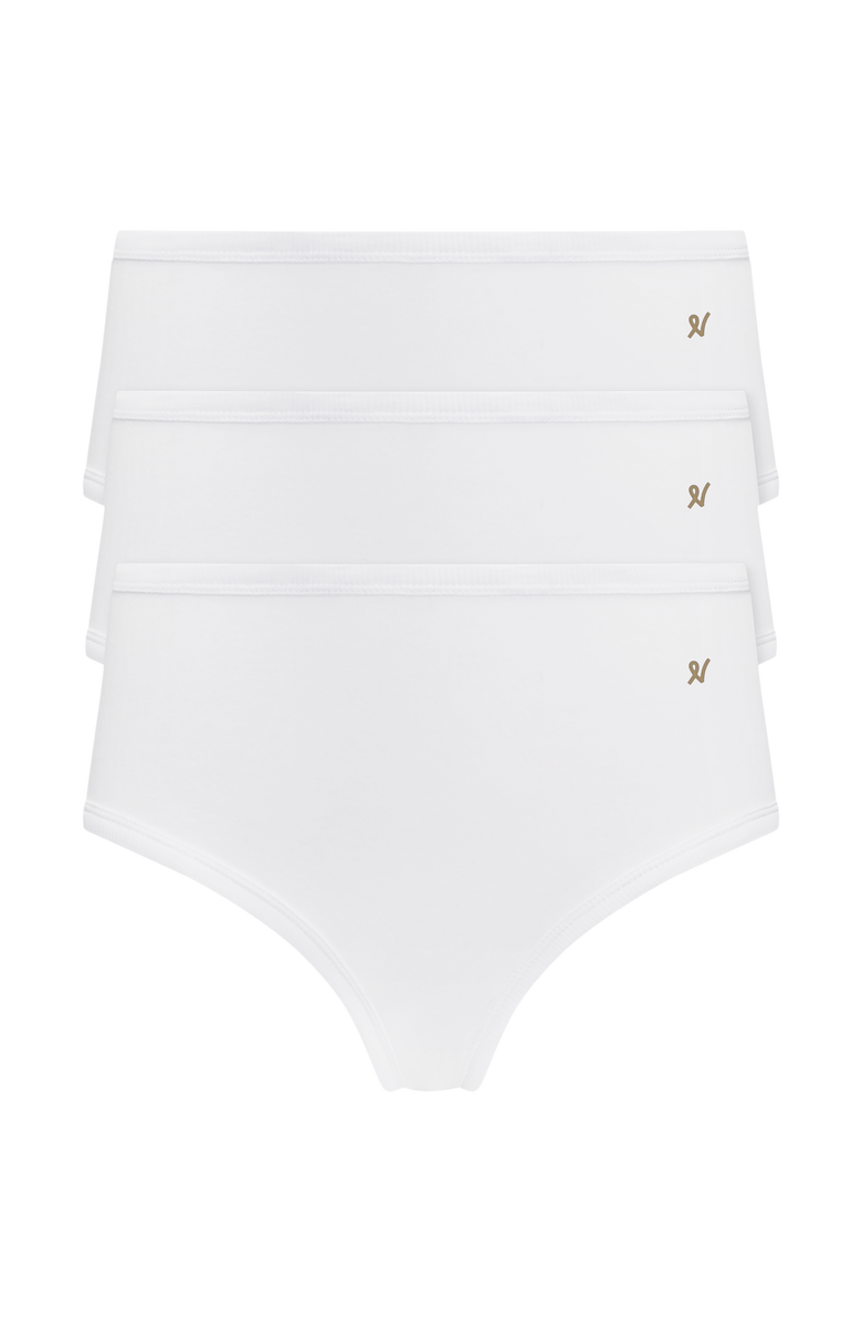 Nudea The Organic Cotton Midi Brief 3 Pack, Alternate, color, Cotton White