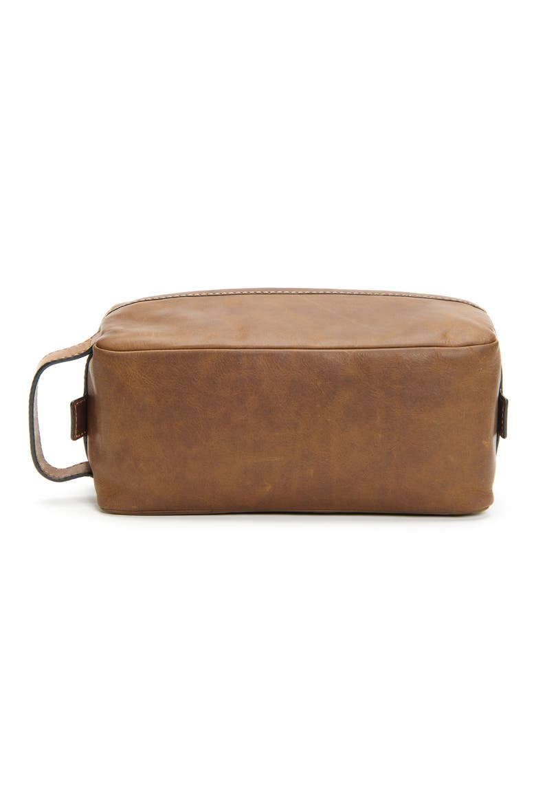 'Logan' Leather Travel Kit, Alternate, color, DARK BROWN