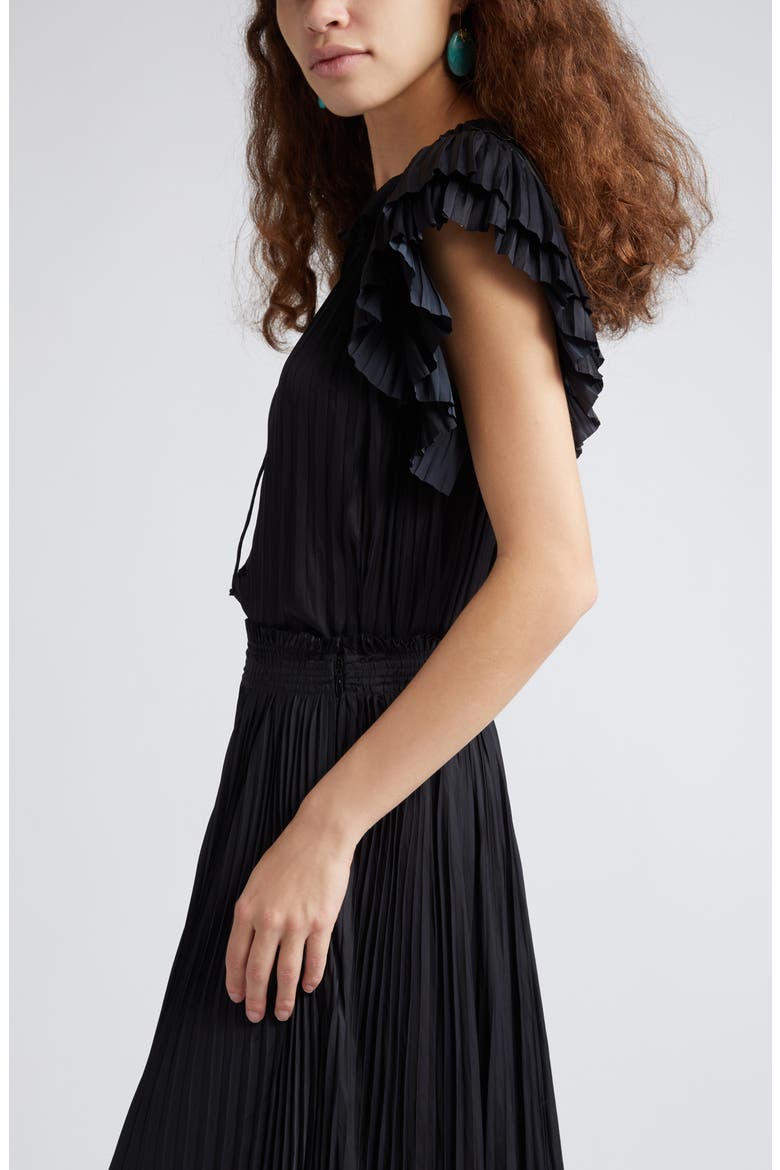 Elli Pleat Satin Stop, Alternate, color, NOIR