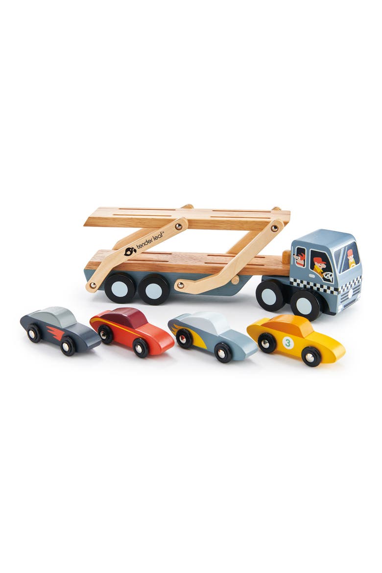 Car Transporter Wooden Toy Set, Alternate, color, MULTI