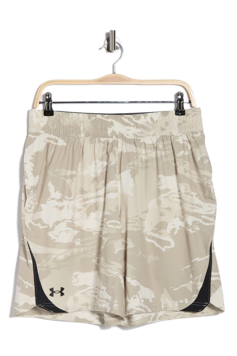 Elevated Woven Print Shorts, Alternate, color, STONE