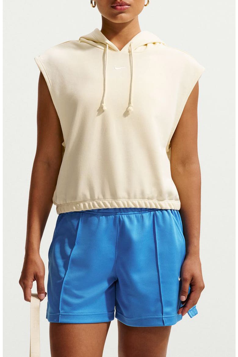 Phoenix Cap Sleeve Cotton Blend Hoodie, Main, color, ALABASTER/ SAIL
