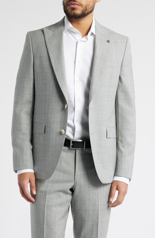 Jack Victor Engle Peak Lapel Pinstripe Wool Suit In Light Grey