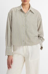 Vince Till Stripe Crop Shirt