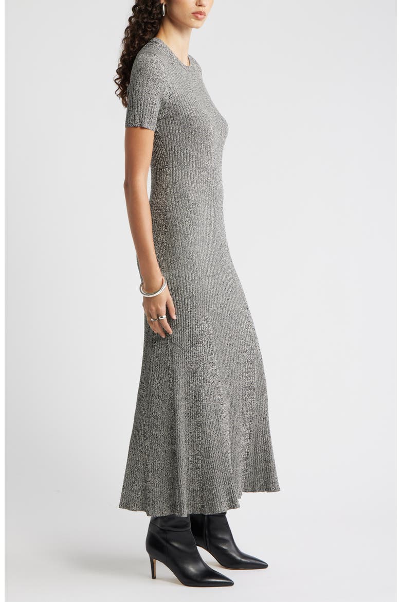 Rib Knit Dress, Alternate, color, BEIGE-BLACK MARL