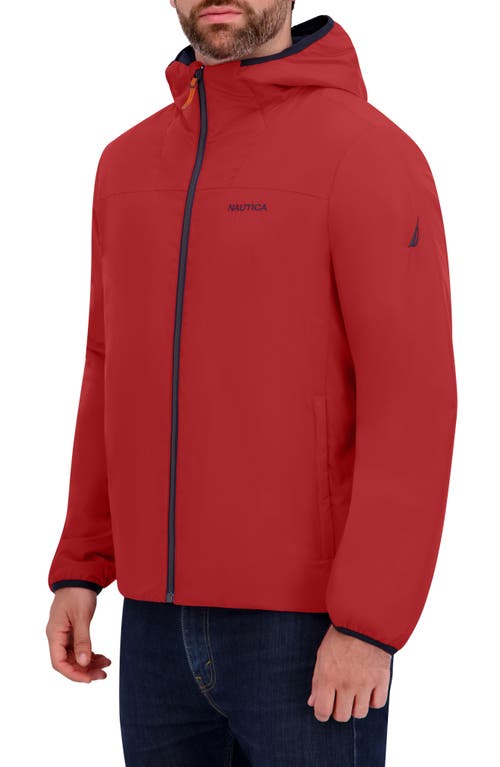 Nautica Transitional Hooded Zip Jacket In Red