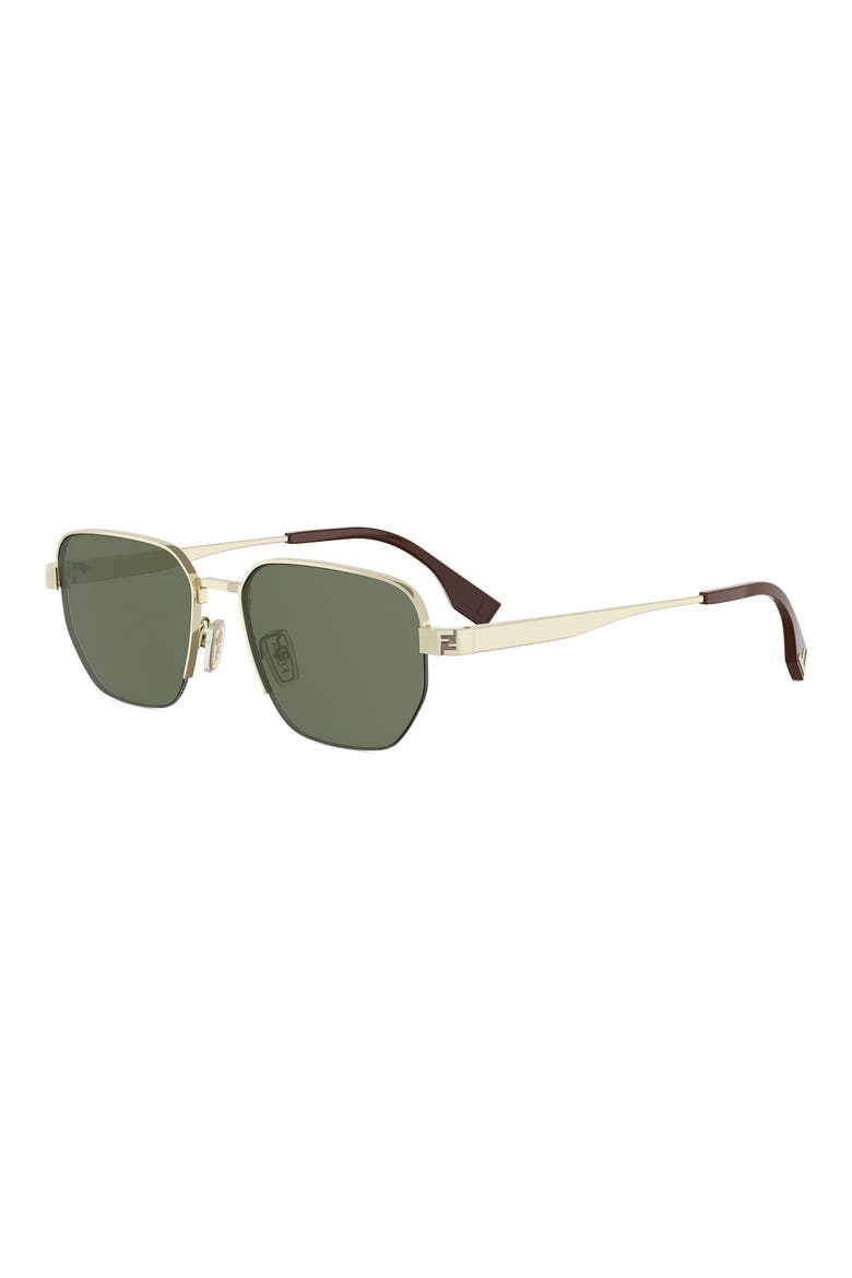 Sky 55mm Rectangular Sunglasses, Alternate, color, GOLD / GREEN