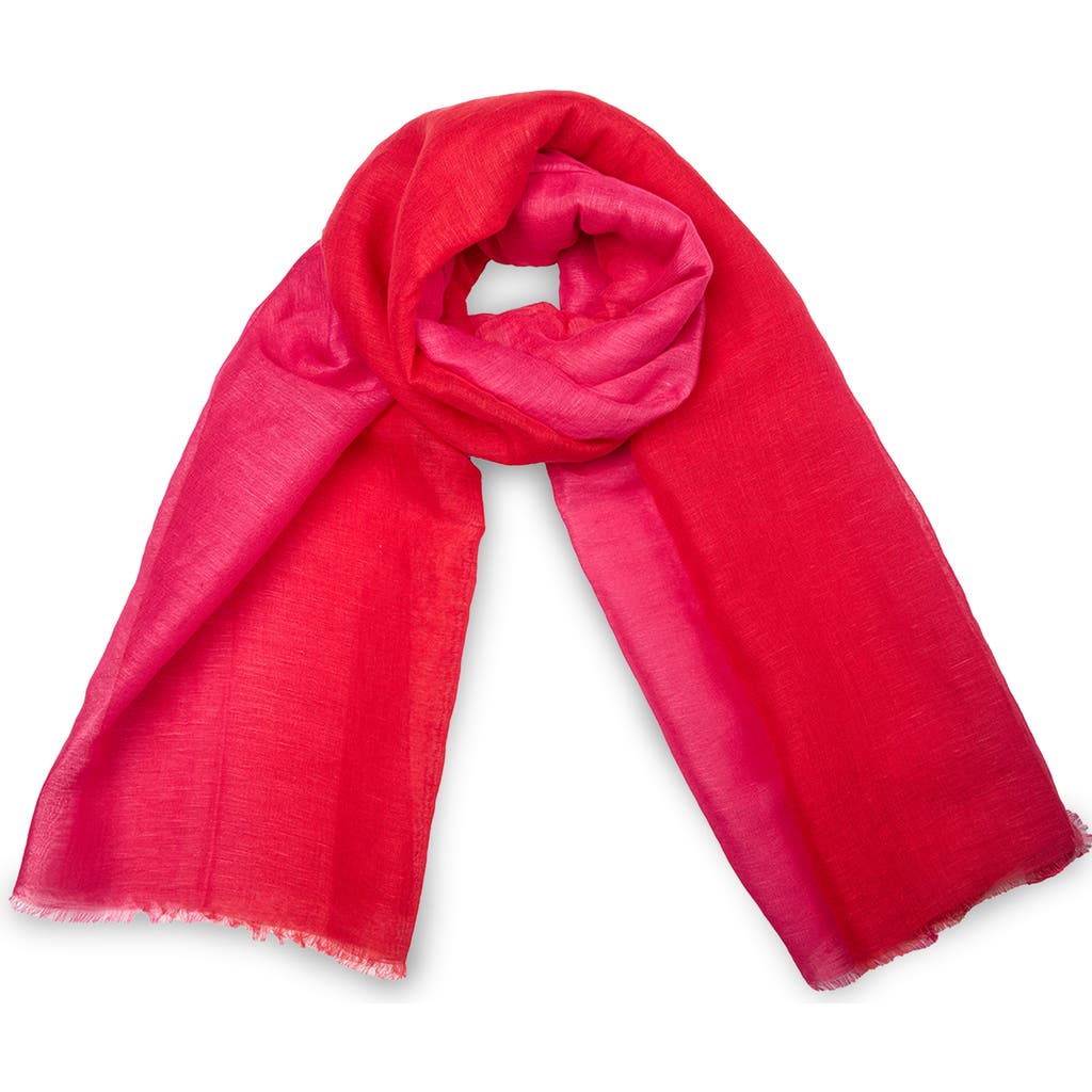 Saachi Two-tone Linen Scarf In Pink