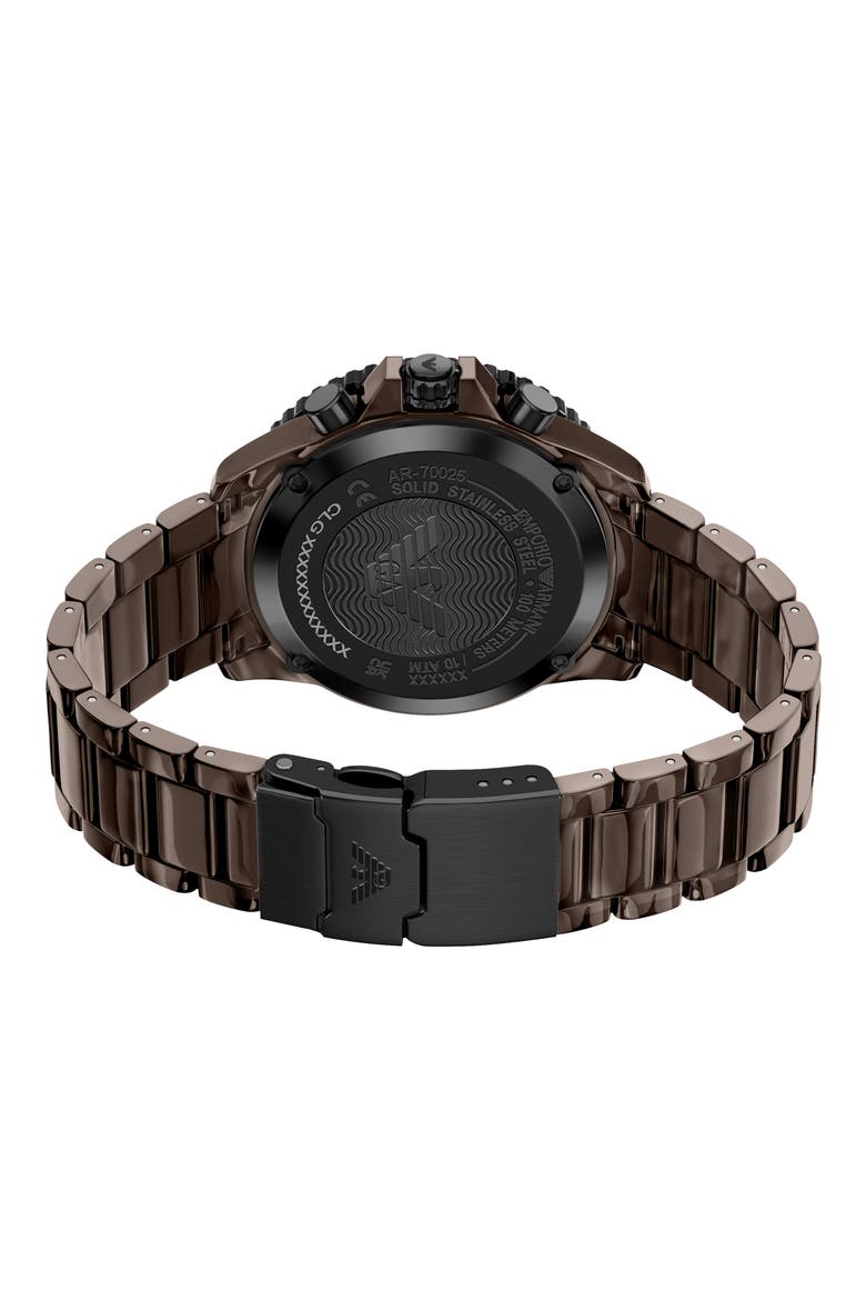 World Explorer Solar Chronograph Ceramic Watch, Alternate, color, BROWN