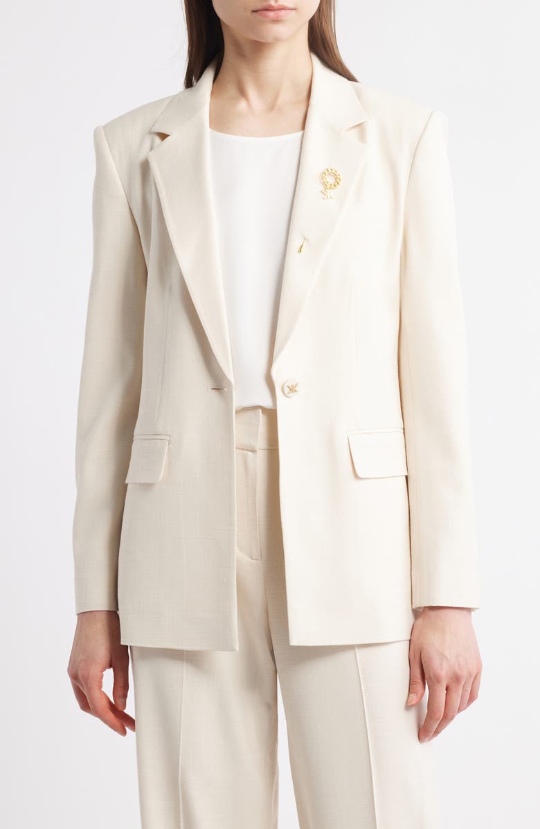 KOBI HALPERIN Twill Blazer with Pin, Main, color, 