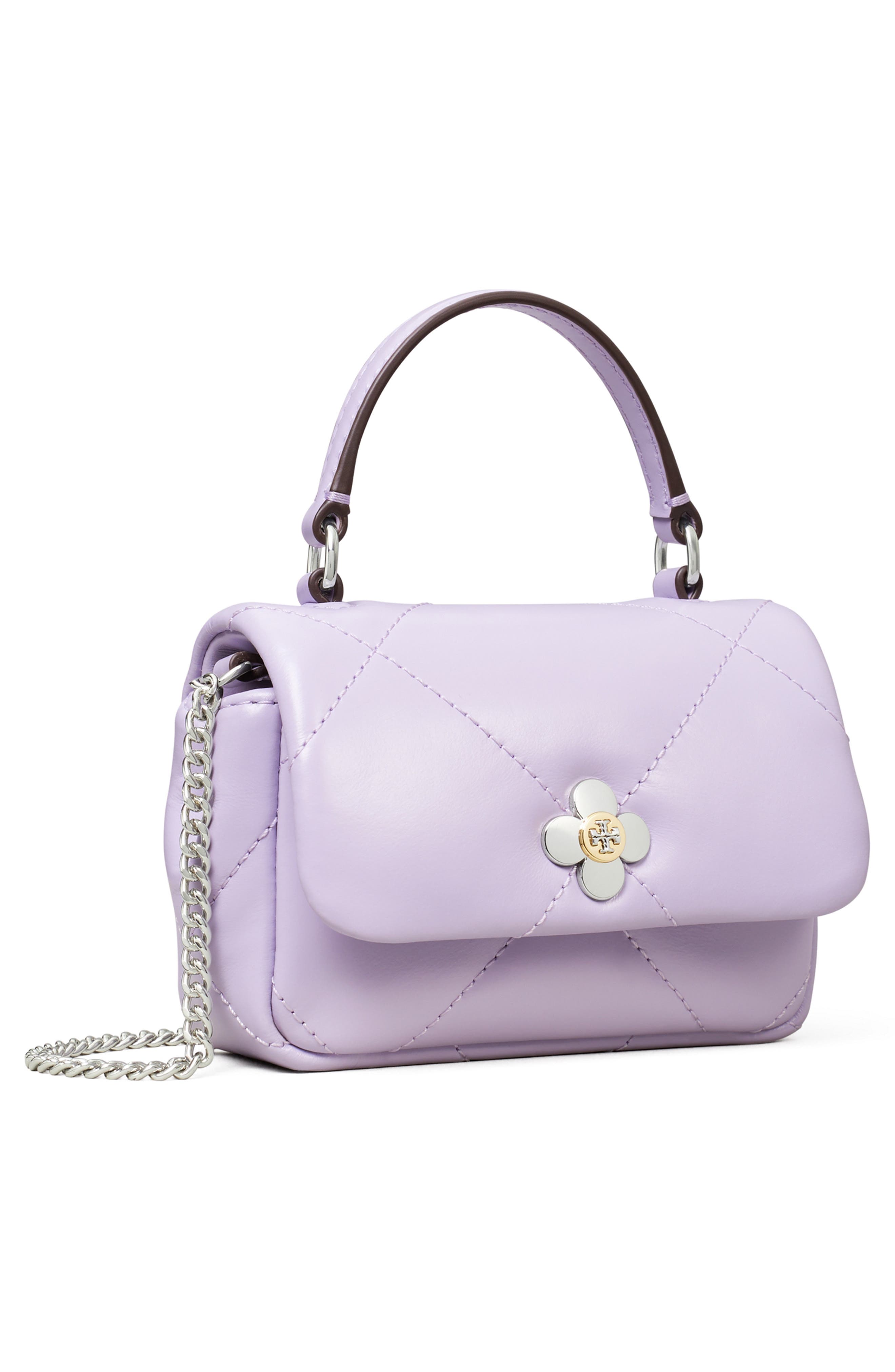Micro Kira Clover Diamond Quilted Top Handle Bag, Alternate, color, PURPLE HEATHER