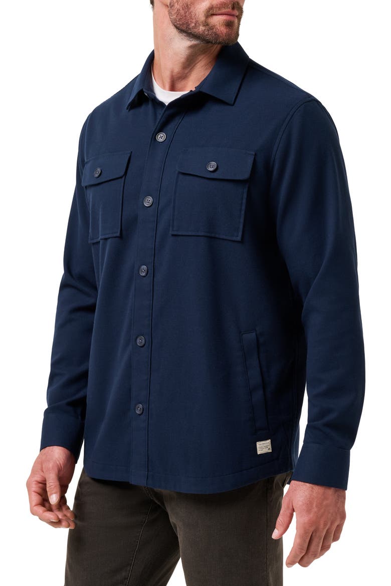 Wanna Bet Stretch Poplin Button-Up Shirt Jacket, Alternate, color, TOTAL ECLIPSE