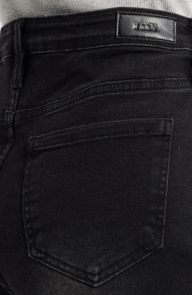 PTCL Sia High Waist Cutoff Stretch Denim Shorts, Alternate, color, Black