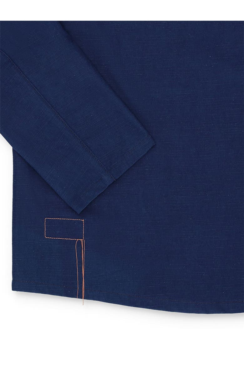 Fortela Perno Double-Breasted Slub Cotton Jacket, Alternate, color, Indaco