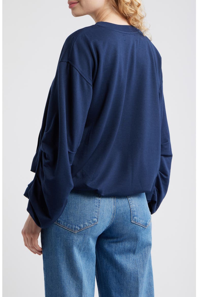 Pleated Sweatshirt, Alternate, color, NAVY
