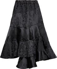 Comme des Garçons Comme des Garçons Floral Jacquard Tiered Midi Skirt