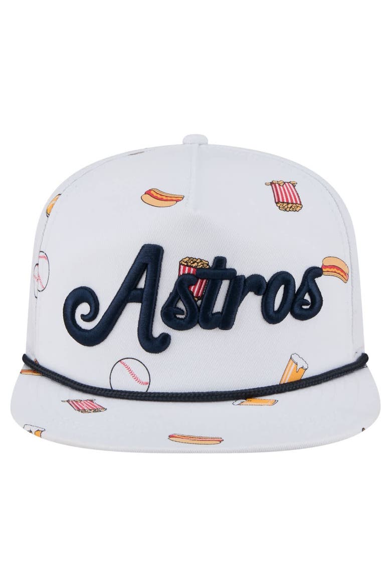 Men's New Era White Houston Astros Team Cheer Rope 19TWENTY Adjustable Hat, Alternate, color, White