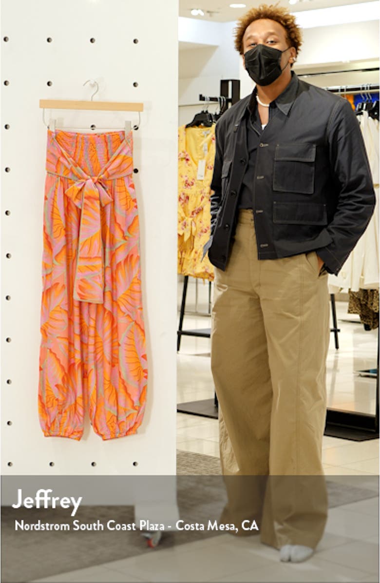 Bright Forest Smocked Waist Pants, sales video thumbnail