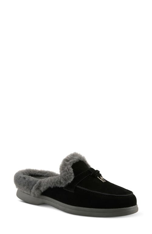 Spring Step Gistel Faux Fur Trim Mule In Black