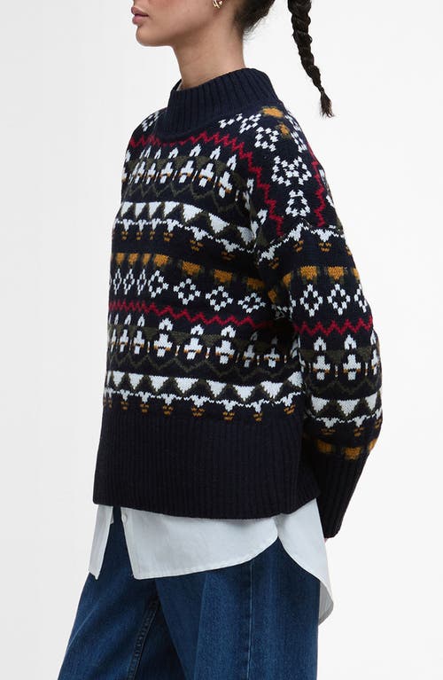 Barbour Larisa Fair Patterned Sweater In Blue