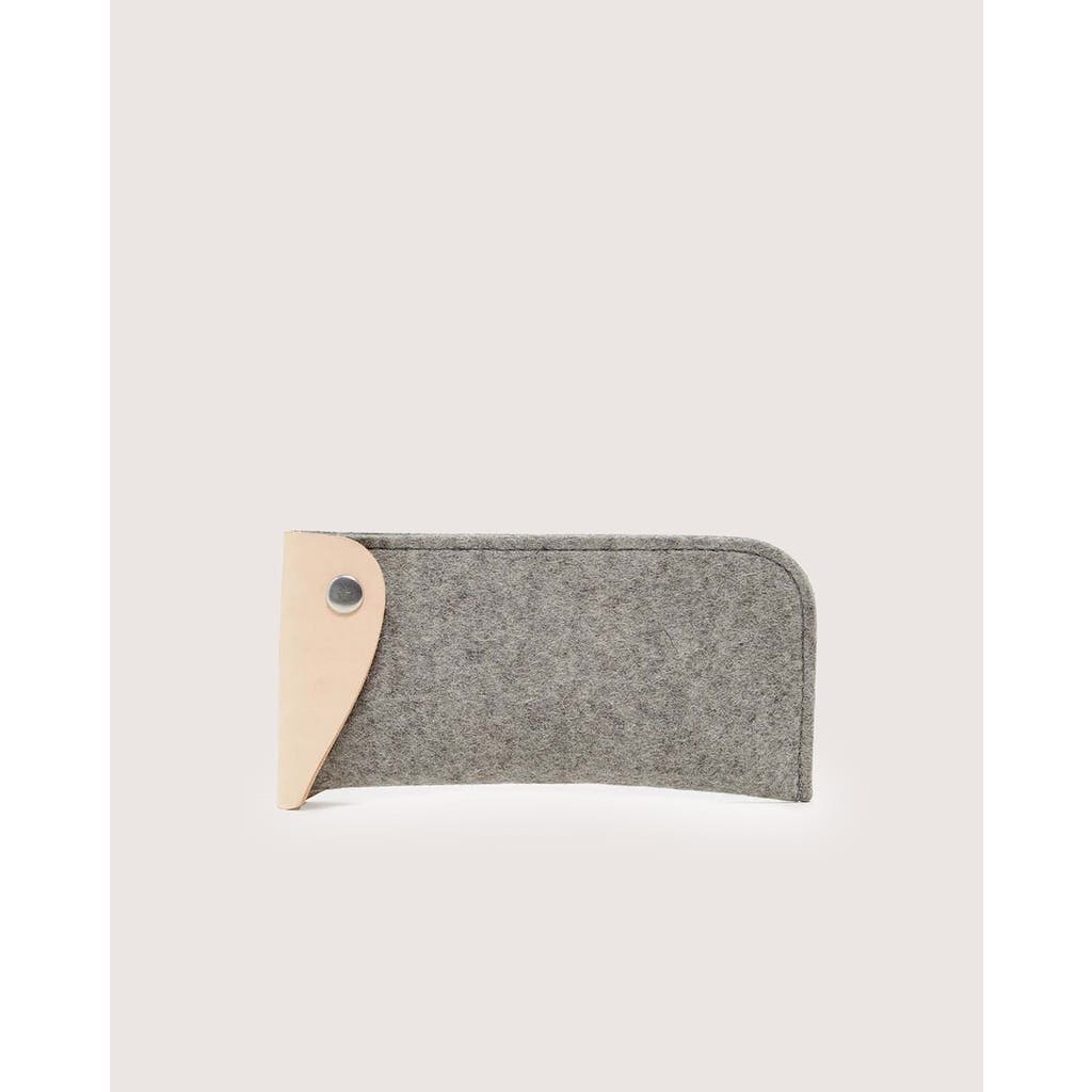 Graf & Lantz Graf Lantz Anzen Merino Wool Eyeglass Sleeve In Granite Vachetta
