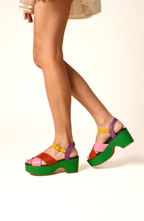 Charlotte Stone Rory Multicolor Platform Sandal In Blue