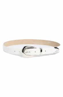 Vince Camuto Curved Buckle Faux Leather Belt