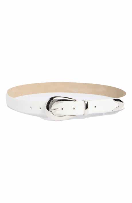Vince Camuto Curved Buckle Faux Leather Belt