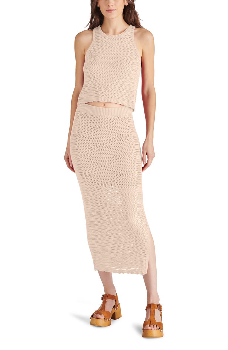 Steve Madden Hannah Open Stitch Sweater Tank, Alternate, color, Oatmeal