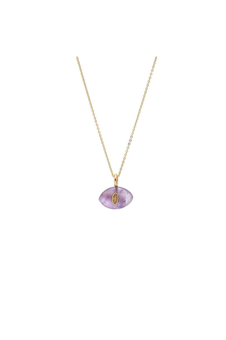 BY ADINA EDEN Evil Eye Natural Stone Pendant Necklace (Women