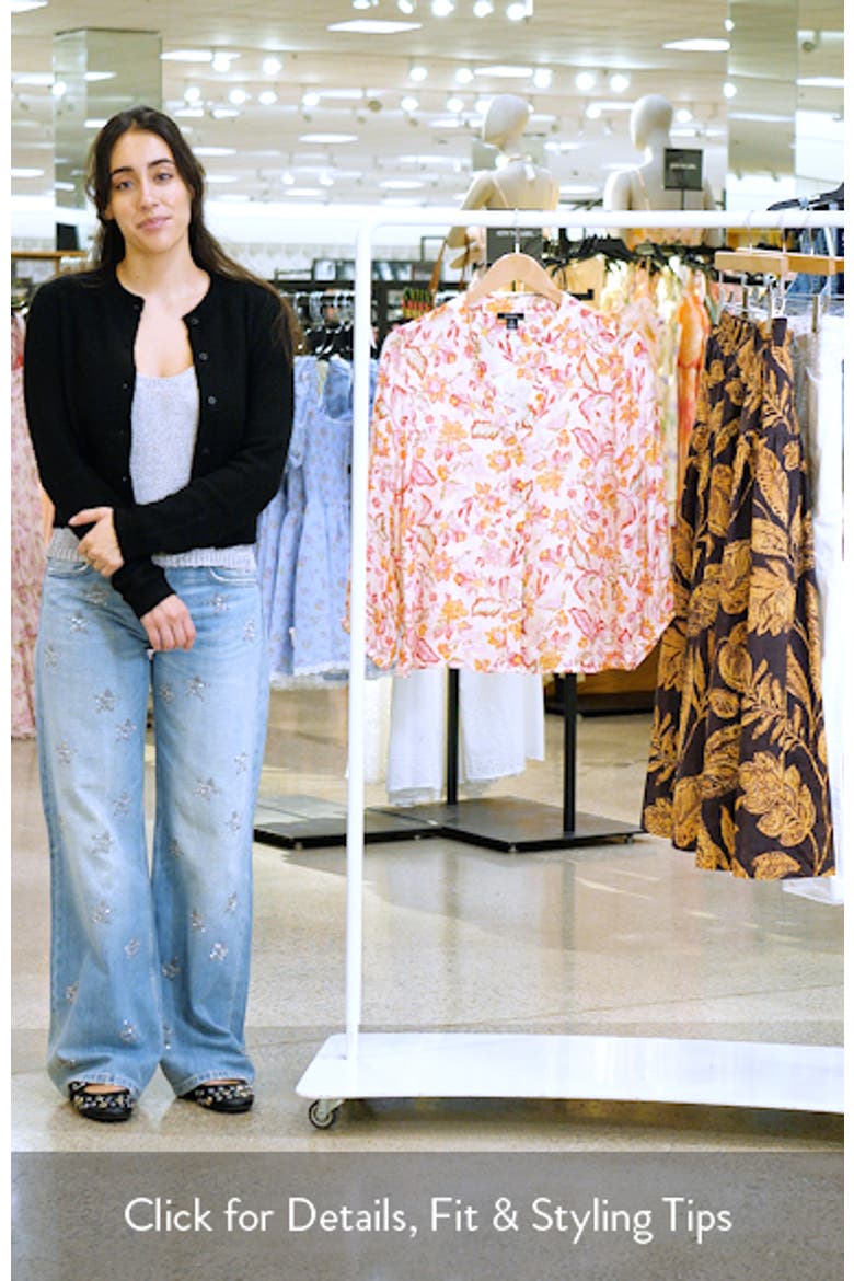 Floral Three Quarter Sleeve Button-Up Shirt video