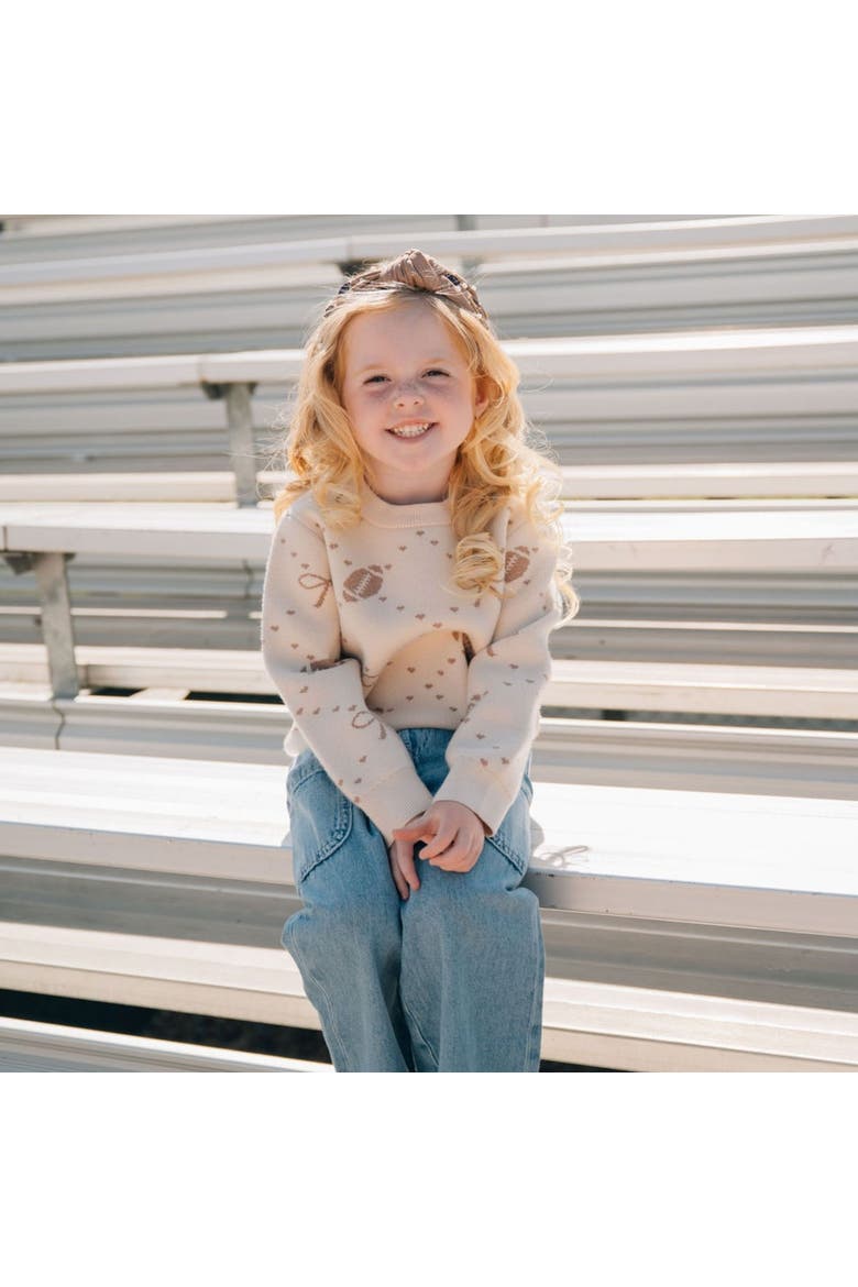 Football Trellis Sweater, Alternate, color, Ivory