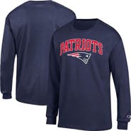 Champion Men's Champion Navy New England Patriots Arch Over Logo Long Sleeve T-Shirt